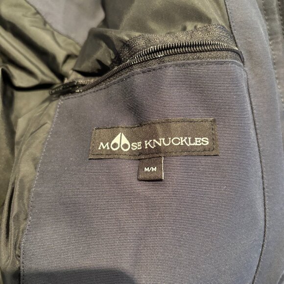 Moose Knuckles Original Shearling Trim 3Q Jacket - SIZE M - Navy w/ White Trim - Picture 5 of 6